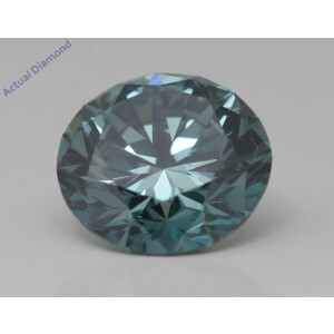 Round Natural Mined Loose Diamond (3.94 Ct Greenish Blue(Irradiated) Vs1(Enhanced) Clarity) Igl