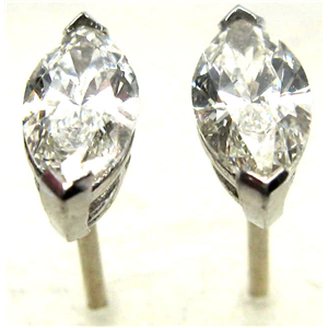 Marquise Diamond Stud Earrings 14k  ( 1.04 Ct, H Color, VS2 Clarity)