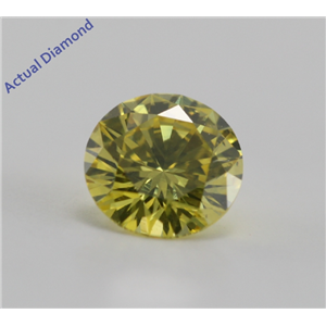 Round Cut Loose Diamond (0.53 Ct, Yellow(HPHT Color Treated), VVS1)