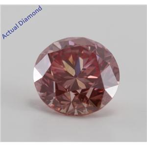 Round Cut Loose Diamond (1.02 Ct, Pinkish Purple (HPHT Color Treated), SI2)