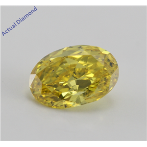 Oval Cut Loose Diamond (1.04 Ct, Canary Yellow (HPHT Color Treated), SI1)