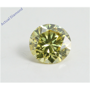 Round Cut Loose Diamond (0.62 Ct, Fancy Canary Yellow(HPHT Color Treated) Color, VVS2 Clarity) IGL Certified