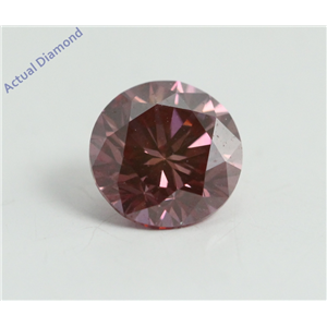 Round Cut Loose Diamond (0.72 Ct, Fancy Pinkish Purple(HPHT Color Treated) Color, VS2 Clarity) IGL Certified