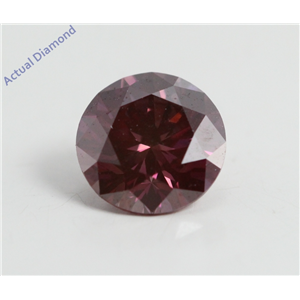 Round Hearts & Arrows Cut Loose Diamond (1.33 Ct, Fancy Pinkish Purple(HPHT Color Treated) Color, VS1 Clarity) IGL Certified