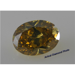 Oval Cut Loose Diamond (5.02 Ct, Fancy Deep Brownish Yellow(Hpht Color Treated) ,VVS2)  