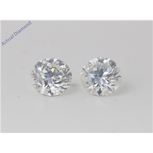 A Pair of Round Cut Loose Diamonds (4.18 Ct, H Color, SI1 Clarity)