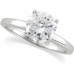 Round Diamond Solitaire Engagement Ring, 14k White Gold (1.04 Ct, D , VS2( Enhanced&laser Drilled) ) EGL