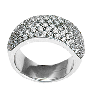 18k White Gold Cluster Fashion Wedding Band With Round Cut Diamonds (1.71 Ct., G Color, VS1 Clarity)