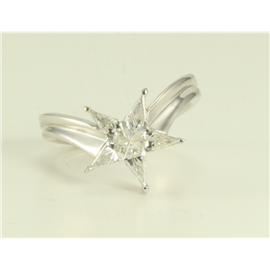 18k White Gold Kite cut diamond invisible ser star shape exclusive engagement ring (0.98 Ct G ,SI2-SI3)