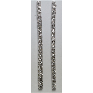 18k Gold Gold White Pave Multi diamond single ribbon drop earrings alpha post fitting 0.53 Ct G VS Clarity