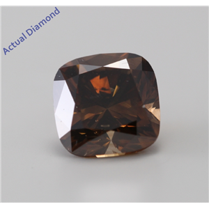 Cushion Cut Loose Diamond (2.9 Ct, Natural Fancy Dark Orange Brown, SI1) GIA Certified