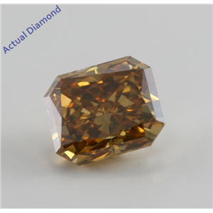 Radiant Cut Loose Diamond (1.07 Ct, Natural Fancy Deep Brownish Orangy Yellow, SI2) GIA Certified