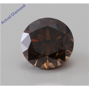Round Cut Loose Diamond (0.68 Ct, Natural Fancy Dark Orange Brown, VS2) GIA Certified