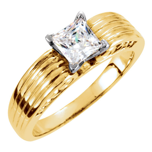 Princess Diamond Solitaire Engagement Ring 14k Yellow Gold (1.01 Ct, F Color, VVS2 Clarity) GIA Certified