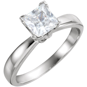 Princess Diamond Solitaire Engagement Ring 14k White Gold (1.01 Ct, I Color, VS1 Clarity) GIA Certified