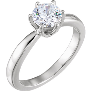 Round Diamond Solitaire Engagement Ring 14k White Gold (1 Ct, G Color, SI2 Clarity) IGL Certified