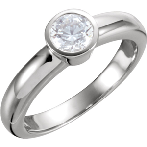 Round Diamond Solitaire Engagement Ring 14K White Gold (1.01 Ct, G Color, SI1 Clarity) DGI Certified