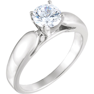 Round Diamond Solitaire Engagement Ring, 14k White Gold (0.48 Ct, D Color, VS1 Clarity) GIA Certified