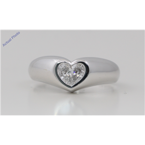 18k White Gold Pear Diamond Two-Stone Invisible Setting Heart Shaped Solid Ring (0.4 Ct G SI1 Clarity)