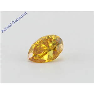 Pear Cut Loose Diamond (0.46 Ct, Fancy Vivid Orange-Yellow Color, SI2 Clarity) GIA Certified