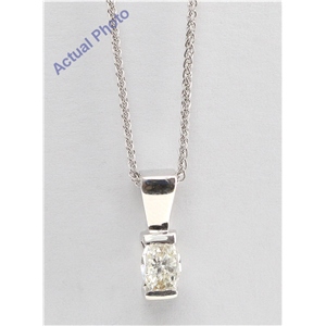 Oval Millennial Sunrise (Limited Edition) Diamond Solitaire Pendant Necklace, 14k White Gold (0.65 Ct, G, VS)