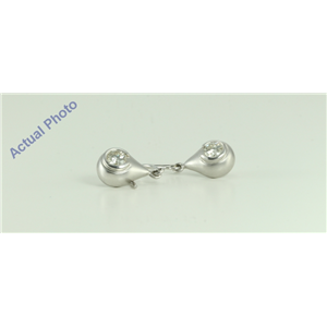 18k White Gold Round Cut Diamond drop earrings tear style (0.6 Ct I ,VS1)