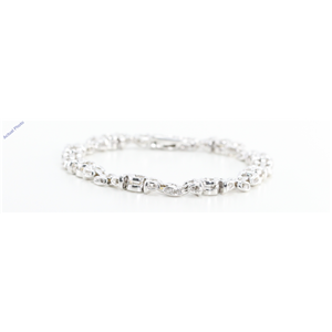 14k White Gold Round Cut Bezel Setting Fashionable Classic Diamond Set Bracelet (0.8 Ct, G Color, SI1 Clarity)