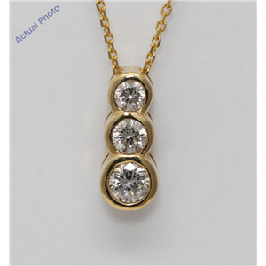 Round Diamond Solitaire Pendant Necklace 14k Yellow Gold 0.5 Ct,I Color,SI1 Clarity