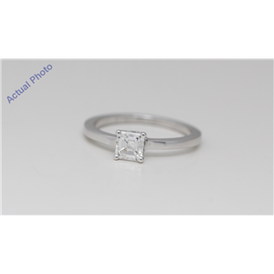 14k White Gold Asscher Diamond Four-Prong Set Classic Geometric Engagement Ring (0.54 Ct G VVS2 Clarity)