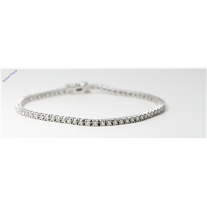 14k White Gold Round Diamond Modern classic four claw setting tennis bracelet (1.87 Ct, G Color, VS1 Clarity)