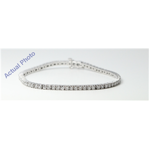 14k White Round Diamond Contemporary classic four claw setting multi-stone tennis bracelet(3.36ct, F, VS1)