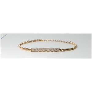 18k Rose-Gold Round Plain gold spiral bracelet with three row diamond set bar motif (0.51 Ct, I , SI2 )