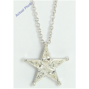 18k White Gold Kite Invisibly Set Modern classic five-pointed star exclusive diamond pendant(0.75ct, G-h, VS)
