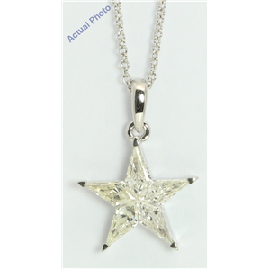 18k White Gold Kite Invisibly Set Modern classic five-pointed star exclusive diamond pendant(0.76ct, I, VVS)