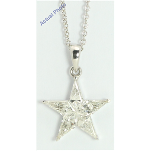 18k White Gold Kite Modern classic five-pointed star exclusive diamond pendant(0.88ct, G, VS-SI)