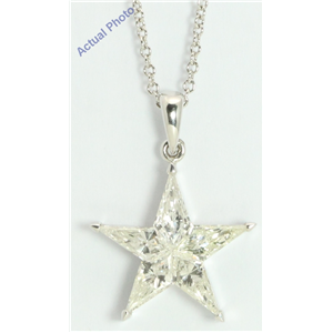 18k White Gold Kite Invisibly Set Modern classic five-pointed star exclusive diamond pendant(1ct, G-h, VVS)