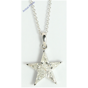 18k White Gold Kite Modern classic five-pointed star exclusive diamond pendant(1.24ct, G, VS-SI)