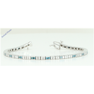 18k White Gold Princess Cut Modern elegant classic diamond tennis bracelet (3.1 Ct, H Color, VS Clarity)