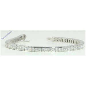 18k White Gold Princess Cut Modern elegant classic diamond tennis bracelet (12.06 Ct, H Color, VS Clarity)