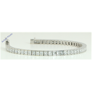 18k White Gold Princess Cut Modern elegant classic diamond tennis bracelet (12.1 Ct, H Color, VS Clarity)