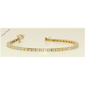 18k Yellow Gold Princess Cut Contemporary chic classic diamond tennis bracelet (3.31 Ct, H Color, VS Clarity)