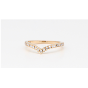 18k Rose Gold Round Diamond Single Row Half-Eternity Pointed Engagement Ring & Wedding Band (0.25 Ct, G, VS1)