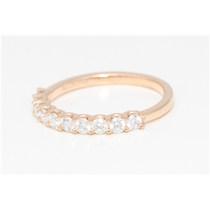 18K Rose Gold Round Diamond Multi-Stone Prong Setting Half-Eternity Engagement Ring (0.6 Ct, G , Vs )