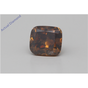 Cushion Cut Loose Diamond 0.71 Ct,Natural Fancy Deep Brownish Orange Color,SI1 Clarity IGL Certified