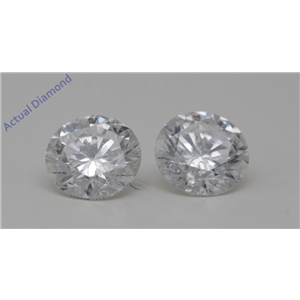A Pair of Round Cut Loose Diamonds (2.37 Ct,F Color,SI2-SI3(Clarity Enhanced) Clarity) IGL Certified