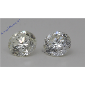 A Pair of Round Cut Loose Diamonds 1.01 Ct,K Color,SI1 Clarity Enhanced Clarity