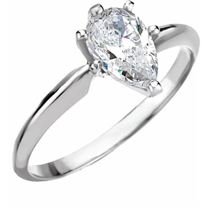 Pear Diamond Solitaire Engagement Ring,14k White Gold (1.07 Ct,F Color,VS2 Clarity) IGL Certified