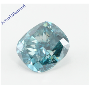 Cushion Cut Loose Diamond (3.04 Ct, Fancy Sky Blue (Color Irradiated) Color, Si2(Clarity Enhanced,Laser Drilled) Clarity) IGL Certified