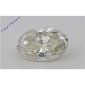 Oval Cut Loose Diamond (1.4 Ct,Natural Fancy Light Greyish Yellow Color,SI1 Clarity) AIG Certified