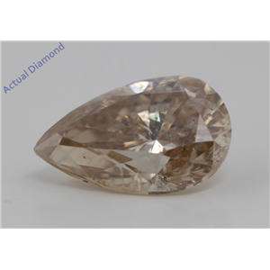 Pear Cut Loose Diamond (3.01 Ct,Natural Fancy Orangy Brown Color,SI1(Enhanced) Clarity) AIG Certified